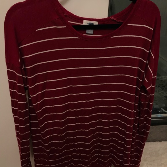 Old Navy Red & White Striped Shirt - Picture 2 of 3